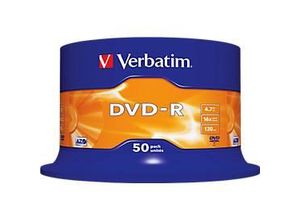 0023942435488 - 7GB 16x Speed DVD-R 12cm 1x50 Verbatim DVD-R 47GB 16x Speed matt silver 43548 0023942435488