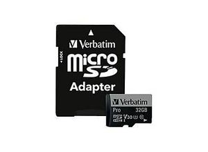 0023942470410 - Speicherkarte PRO 47041 Micro-SDXC mit SD-Adapter Class 10 bis 90 MB s 32 GB 0023942470410 Verbatim 0023942470410 - Speicherkarte PRO 47041 Micro-SDXC mit SD-Adapter Class 10 bis 90 MB s 32 GB 0023942470410 Verbatim