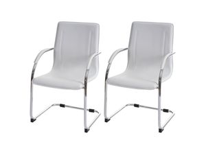 4057651526911 - 2er-Set Esszimmerstuhl Perm Freischwinger Küchenstuhl Lehnstuhl Stuhl Stahl ~ weiß