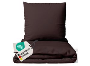 4255636629637 - NYVI Bettwäsche Set DreamScience Renforcé Uni - Atmungsaktiv & Weich - 100% Baumwolle - Mit Reißverschluss Größe155x220 + 80x80 cm Farbebraun 4255636629637 - NYVI Bettwäsche Set DreamScience Renforcé Uni - Atmungsaktiv & Weich - 100% Baumwolle - Mit Reißverschluss Größe155x220 + 80x80 cm Farbebraun
