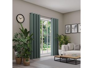 4006470546303 - Verdunkelungsvorhang NEUTEX FOR YOU INSULA grün (hellsalbei) B137cm H275cm Polyester Gardinen Uni-Dimout für starke Verdunklung nach Maß 4006470546303 - Verdunkelungsvorhang NEUTEX FOR YOU INSULA grün (hellsalbei) B137cm H275cm Polyester Gardinen Uni-Dimout für starke Verdunklung nach Maß