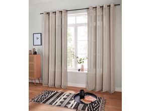 6941446602301 - Gardine MY HOME Fiete Gr 2 beige B140cm H175cm Polyester Gardinen Leinen Optik monochrom basic pflegeleicht verschiedene Größen 6941446602301 - Gardine MY HOME Fiete Gr 2 beige B140cm H175cm Polyester Gardinen Leinen Optik monochrom basic pflegeleicht verschiedene Größen