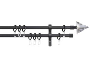 4042627052709 - Gardinenstange INDEKO Kegel Glas klar Gardinenstangen Gr L 120 cm Ø 16 mm 1 St 2 läufig schwarz Gardinenstangen Wandmontage Komplett-Set inkl Ringen und Montagematerial 4042627052709 - Gardinenstange INDEKO Kegel Glas klar Gardinenstangen Gr L 120 cm Ø 16 mm 1 St 2 läufig schwarz Gardinenstangen Wandmontage Komplett-Set inkl Ringen und Montagematerial