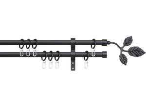 4042627052143 - Gardinenstange INDEKO Toskana Gardinenstangen Gr L 120 cm Ø 16 mm 1 St 2 läufig schwarz Gardinenstangen Wandmontage Komplett-Set inkl Ringen und Montagematerial 4042627052143 - Gardinenstange INDEKO Toskana Gardinenstangen Gr L 120 cm Ø 16 mm 1 St 2 läufig schwarz Gardinenstangen Wandmontage Komplett-Set inkl Ringen und Montagematerial