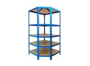 4064149277729 - Office Marshal Eckregal 5 Böden Blau 1800 x 900 x 420 x 600 mm