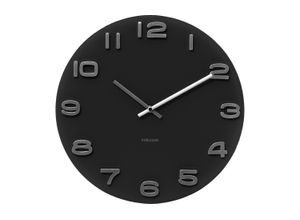 8714302244001 - Runde Vintage-Glasuhr 35 cm Schwarz