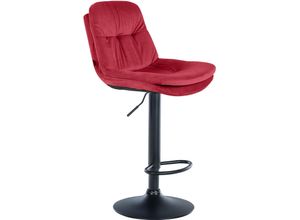 4255716317072 - Barhocker Laurel mit Samtbezug I Barstuhl höhenverstellbar und drehbar I gepolsterter Tresenhocker mit Fußstütze und Rückenlehne