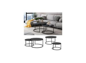 4066731370535 - Couchtisch Montreal Schwarz Marmor-Optik 77 x 40 cm Wohnzimmertisch 2er-Set 4066731370535 - Couchtisch Montreal Schwarz Marmor-Optik 77 x 40 cm Wohnzimmertisch 2er-Set