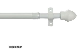 4016318020100 - Cafehausstange Gardinenstange Scheibenstange Klassik ø 12 mm 135 cm bis 225 cm ausziehbar weiß