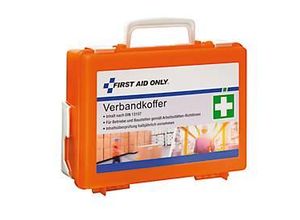 4027521516724 - Erste-Hilfe-Koffer First Aid Only mit 100-teiligem Inhalt gemäß DIN 13157 Tragegriff Wandhalterung B 267 x T 90 x H 211 mm Kunststoff orange