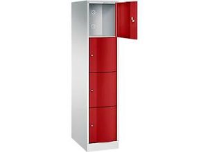 4056211295281 - C+P XL-Schließfachschrank Resisto H1950xB396xT640 Korpus Lichtgrau Türen Enzianblau 1 Abteil 4 Fächer