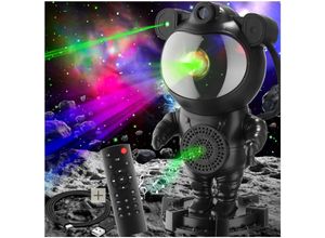 4061173268327 - tectake® LED-Sternenhimmel-Projektor 360° drehbarer Kopf mit Sternen Mond und Nebel 4 RGB-Farben 5 W inkl Stromkabel Bluetooth- und Music-Funktion mit 8 Sounds sowie Timer