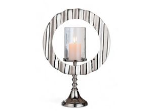 4063387539828 - Windlicht CASABLANCA BY GILDE Kerzenleuchter Circulus silber silber (silberfarben) B32cm H46cm T13cm Ø0cm Aluminium Kerzenhalter 4063387539828 - Windlicht CASABLANCA BY GILDE Kerzenleuchter Circulus silber silber (silberfarben) B32cm H46cm T13cm Ø0cm Aluminium Kerzenhalter