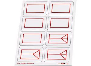 4260291141257 - Taktische Zeichen Taktifol Einheiten rechteckig selbsthaftend beschriftbar trocken abwischbar L 46 x B 32 mm rot 8 Zeichen