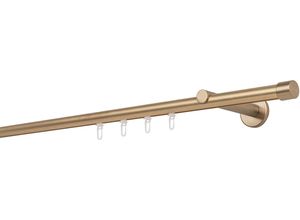 4066866174176 - Gardinenstange auf Maß Innenlauf 20mm Cap 1-lauf Vorhangstange Wandträger 12cm Stilgarnitur Gleiter für Vorhänge - Messing-Matt - 180cm 4066866174176 - Gardinenstange auf Maß Innenlauf 20mm Cap 1-lauf Vorhangstange Wandträger 12cm Stilgarnitur Gleiter für Vorhänge - Messing-Matt - 180cm