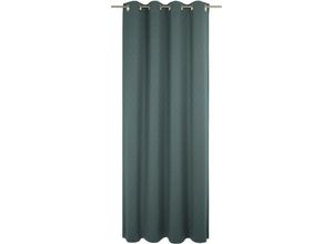 4004567443986 - Vorhang WIRTH Torbole blau (petrol) Gardinen 385cm Ösen 132cm Baumwolle Polyester nach Maß B132cm H385cm