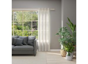 4006470514029 - Vorhang NEUTEX FOR YOU Allure grau (taupe) B140cm H140cm Jacquard Polyester Gardinen Ösenschal mit Metallösen Breite 140 cm nach Maß
