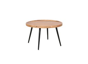 4251942246032 - Couchtisch romy   moderner Couchtisch aus Akazienholz massiv und schwarzem Metallgestell   d 75 h 475 cm - Byliving