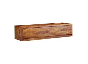 4251757710827 - Lowboard Hängend Sheesham Massivholz 108x25x34 cm TV-Schrank Braun Design Fernsehtisch mit Stauraum Fernsehschrank Wand Modern TV-Kommode