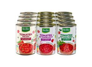 4316268599146 - BioBio Tomaten gewürzt 400 g verschiedene Sorten 12er Pack 4316268599146 - BioBio Tomaten gewürzt 400 g verschiedene Sorten 12er Pack