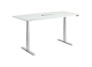 4251898819069 - Genius Konferenztisch MODENA FLEX 6-fach Anschluss elektrisch höhenverstellbar Boot B 2000 mm lichtgrau weißalu 4251898819069 - Genius Konferenztisch MODENA FLEX 6-fach Anschluss elektrisch höhenverstellbar Boot B 2000 mm lichtgrau weißalu