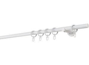 4066866109079 - Ondeco - Gardinenstange auf Maß 20mm Match 1-lauf Vorhangstange Wandträger 65cm Stilgarnitur mit Ringen für Vorhänge - Weiß - 180cm 4066866109079 - Ondeco - Gardinenstange auf Maß 20mm Match 1-lauf Vorhangstange Wandträger 65cm Stilgarnitur mit Ringen für Vorhänge - Weiß - 180cm