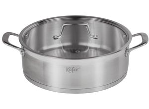 4251170707626 - Servierpfanne KÄFER Käfer Pfanne aus Edelstahl silber (silberfarben) H9cm Ø28cm Pfannen Ø 28 cm Wabenboden recycelter Edelstahl induktionsfähig