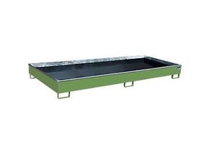 4052462058385 - Regalwanne RW 3300-2 PE mit PE-Einsatz B 3262 x T 1312 x H 267 mm bis 540 l Stahl lackiert resedagrün