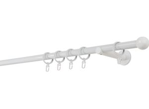 4066866115933 - Ondeco - Gardinenstange auf Maß 20mm Ball 1-lauf Vorhangstange Wandträger 12cm Stilgarnitur mit Ringen für Vorhänge - Weiß - 220cm 4066866115933 - Ondeco - Gardinenstange auf Maß 20mm Ball 1-lauf Vorhangstange Wandträger 12cm Stilgarnitur mit Ringen für Vorhänge - Weiß - 220cm