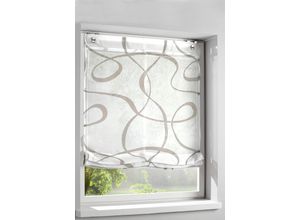 6943755954836 - Raffrollo HEINE HOME Gr 2 grau (weiß taupe) B60cm H140cm Raffrollos