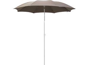 4021224509373 - Sonnenschirm rundes Design Ø 2000 mm Gestell weiß taupe 4021224509373 - Sonnenschirm rundes Design Ø 2000 mm Gestell weiß taupe