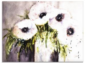 4058661680693 - Glasbild ARTLAND Lila Mohn in Vase Bilder Gr B H 60 cm x 45 cm Glasbild Blumen Querformat 1 St lila Bild Glasbild Glasbilder Bilder in verschiedenen Größen