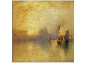 4055327096201 - Wandbild ARTLAND Venedig bei Sonnenuntergang Bilder Gr B H 70 cm x 70 cm Leinwandbild Sonnenaufgang & -untergang 1 St orange Bild Poster Bilder als Alubild Leinwandbild Wandaufkleber oder in versch Größen