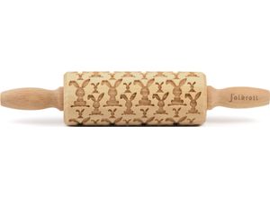 4260649331637 - Teigrolle Osterhasen junior 23 cm Nudelholz Prägerolle Muster Motiv Rolle Buchenholz 331637 - Folkroll
