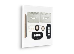 4055065030819 - Leinwandbild KOMAR Assembly Instructions Cassette - Größe 40 x 40 cm schwarz-weiß (farbe bild(er) schwarz weiß braun) B40cm Papier Holz Bilder Keilrahmenbild mi Echtholzrahmen