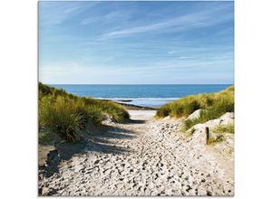 4055327021210 - Glasbild ARTLAND Strand mit Sanddünen und Weg zur See Bilder Gr B H 20 cm x 20 cm Strand 1 St beige (naturfarben) Glasbilder Bilder in verschiedenen Größen