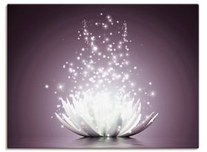 4055327787383 - Wandbild ARTLAND Magie der Lotus-Blume Bilder Gr B H 40 cm x 30 cm Leinwandbild Blumen Querformat 1 St lila Bild Leinwandbild Kunstdrucke Bilder als Leinwandbild Wandaufkleber oder Poster in versch Größen