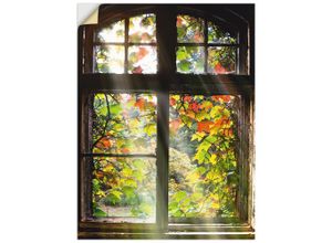 4057738293491 - Wandbild ARTLAND Altbau Bilder Gr B H 45 cm x 60 cm Wandaufkleber - Vinyl Fenster & Türen Hochformat 1 St braun Bild Metallbild Metallbilder Bilder als Alubild Leinwandbild Wandaufkleber oder Poster in versch Größen