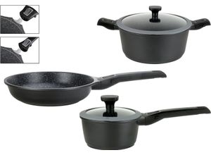 4005643167987 - Topf-Set Easy Click Aluminiumguss (Set 5-tlg 1x Kochtopf Ø 20 cm 1x Stielkasserolle Ø 16 cm 1x Bratpfanne Ø 24 cm) Induktion schwarz 4005643167987 - Topf-Set Easy Click Aluminiumguss (Set 5-tlg 1x Kochtopf Ø 20 cm 1x Stielkasserolle Ø 16 cm 1x Bratpfanne Ø 24 cm) Induktion schwarz