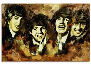 4062144822784 - Wandbild ARTLAND Beatles Bilder Gr B H 30 cm x 20 cm Leinwandbild Bilder von berühmten Musikern Querformat 1 St braun Kunstdrucke als Alubild Leinwandbild Wandaufkleber oder Poster in versch Größen