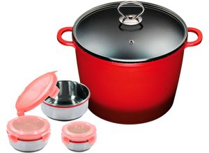 4019256023004 - Suppentopf KING Töpfe Gr Ø 24 cm + Höhe 18 cm rot Suppentöpfe Kochtopf 7 LØ24cm+Glasdeckel Induktion Keramikbeschichtung »Fusion« 4019256023004 - Suppentopf KING Töpfe Gr Ø 24 cm + Höhe 18 cm rot Suppentöpfe Kochtopf 7 LØ24cm+Glasdeckel Induktion Keramikbeschichtung »Fusion«