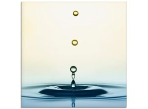 4055327438131 - Glasbild ARTLAND Tropfen Bilder Gr B H 30 cm x 30 cm Glasbild Zen quadratisch 1 St blau Bild Glasbild Glasbilder Bilder in verschiedenen Größen