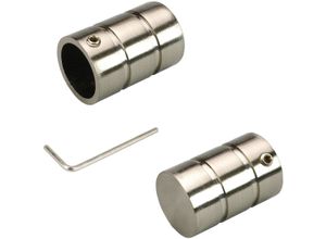 4016318269271 - Gardinenstangen-Endstück Zylinder Gardinenstangenendstücke Gr 2 St silberfarben (edelstahlfarben) Gardinenstangen-Endstücke Gardinenstangenendstücke für Gardinenstangen Ø 16 mm