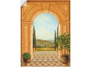 4057738230878 - Wandbild ARTLAND Ausblick mit Zitronenbaum Bilder Gr B H 30 cm x 40 cm Wandaufkleber - Vinyl Fensterblick 1 St braun Bild Leinwandbild Kunstdrucke Bilder als Alubild Leinwandbild Wandaufkleber oder Poster in versch Größen