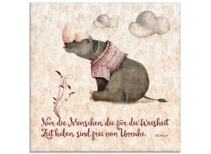 4057738113713 - Glasbild ARTLAND Lebensweisheit Zeit Bilder Gr B H 20 cm x 20 cm Glasbild Tiere quadratisch 1 St beige (naturfarben) Bild Glasbild Glasbilder Bilder in verschiedenen Größen