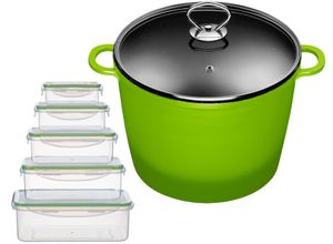 4019256023035 - Suppentopf KING grün B26cm H18cm L33cm Ø24cm Töpfe Kochtopf 7 LØ24cm+Glasdeckel Induktion Keramikbeschichtung »Fusion« 4019256023035 - Suppentopf KING grün B26cm H18cm L33cm Ø24cm Töpfe Kochtopf 7 LØ24cm+Glasdeckel Induktion Keramikbeschichtung »Fusion«