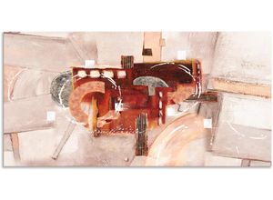 4059745885539 - Wandbild ARTLAND Abstrakte Kreise Bilder Gr B H 60 cm x 30 cm Alu-Dibond-Druck Gegenstandslos 1 St braun Bild Metallbild Metallbilder Bilder als Alubild Leinwandbild Wandaufkleber oder Poster in versch Größen