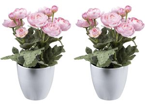 4064118118732 - Kunstblume CREATIV GREEN Mohn Kunstpflanzen Gr Ø H 15 cm x 20 cm 2 St rosa Kunst-Blumen mit dekorativer Blüte