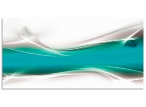 4057738977223 - Wandbild ARTLAND Kreatives Element Bilder Gr B H 40 cm x 20 cm Alu-Dibond-Druck Gegenstandslos Querformat 1 St blau Bild Poster Bilder als Alubild Leinwandbild Wandaufkleber oder in versch Größen