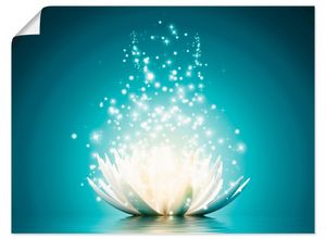 4055327639156 - Wandbild ARTLAND Magie der Lotus-Blume Bilder Gr B H 40 cm x 30 cm Poster Blumen Querformat 1 St blau Bild Poster Bilder als Alubild Leinwandbild Wandaufkleber oder in versch Größen